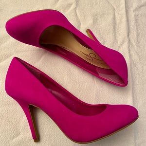 Jessica Simpson Hot Pink Suede Pumps size 7.5